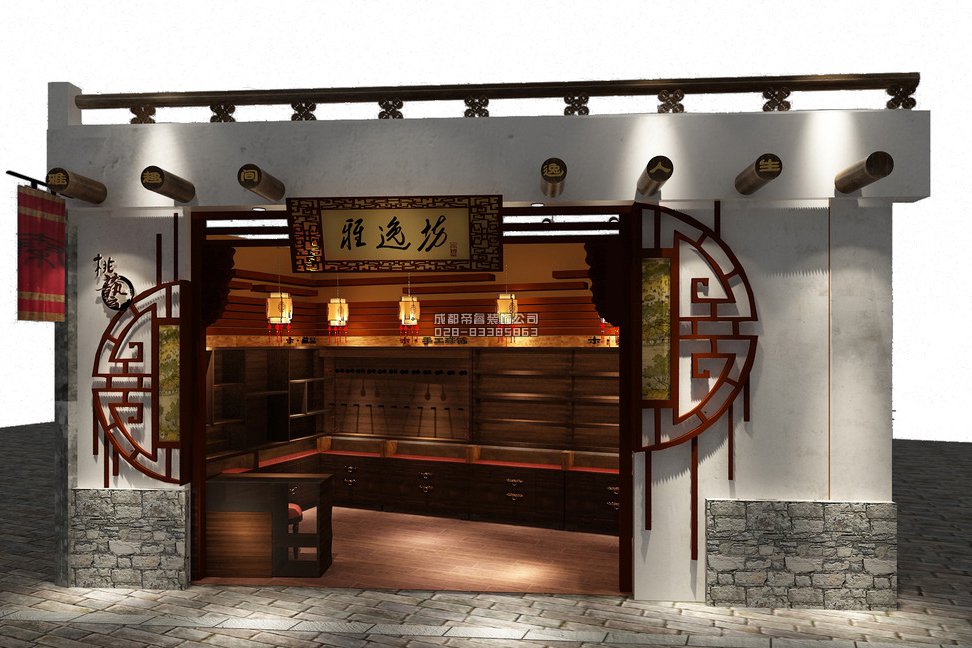 成都古玩店鋪門(mén)頭怎樣裝修設(shè)計(jì)才好？